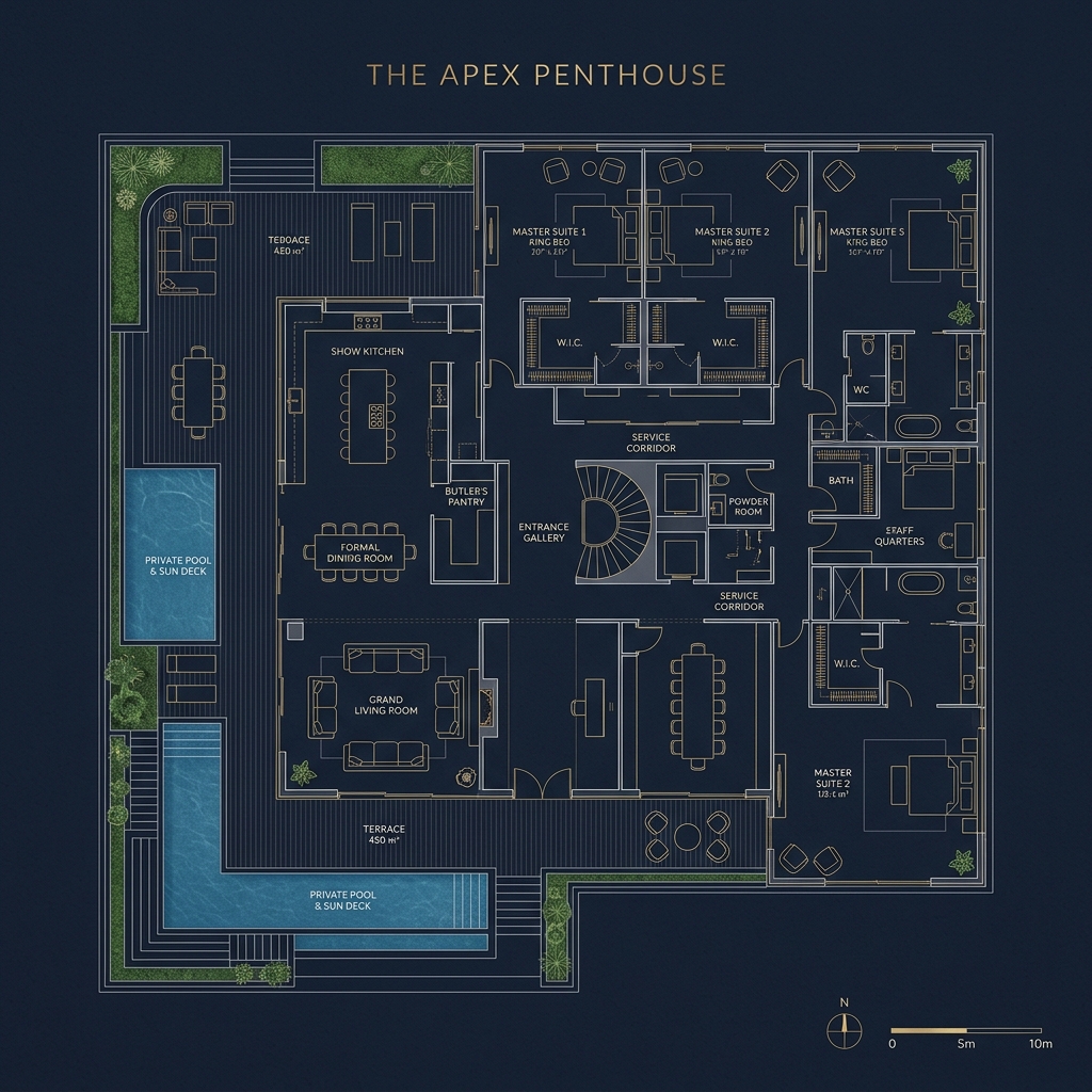 Mặt bằng Penthouse The Aristo