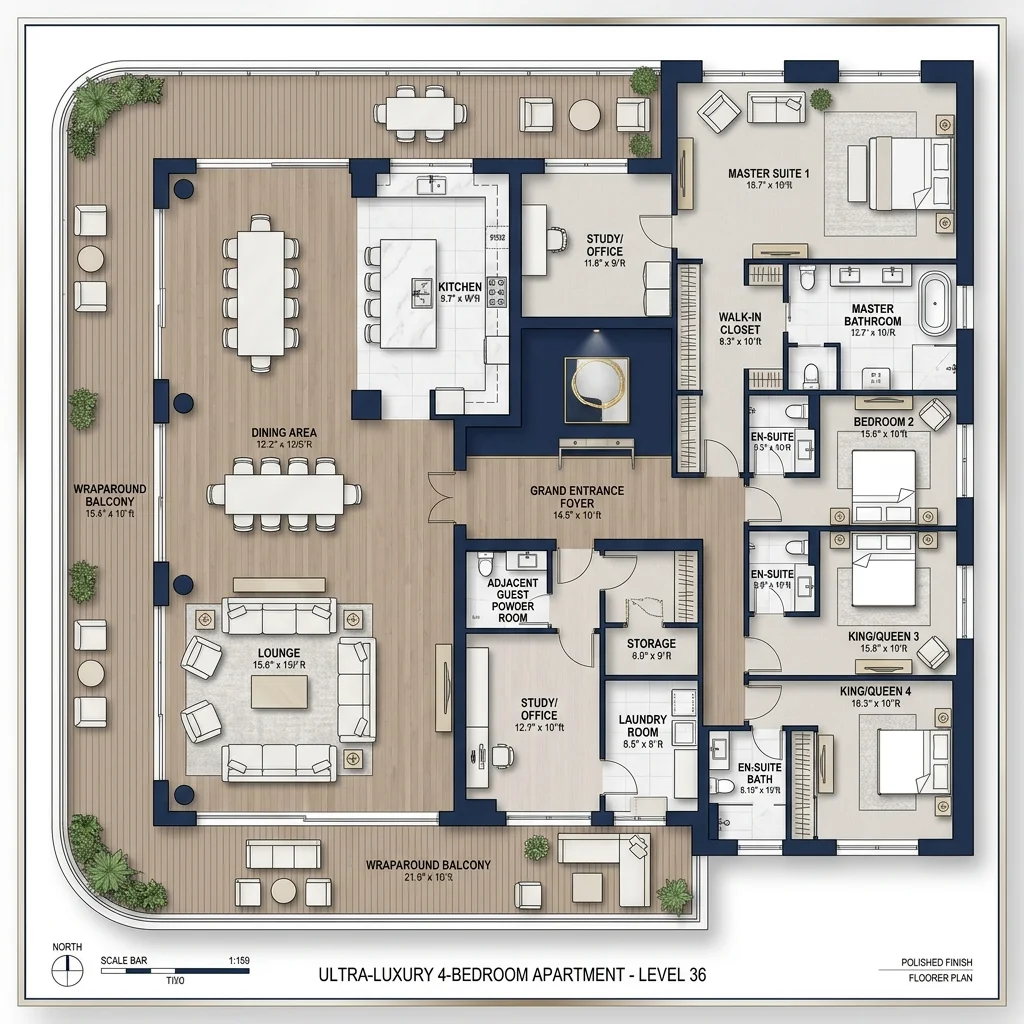 Mặt bằng tháp B Casa Luna